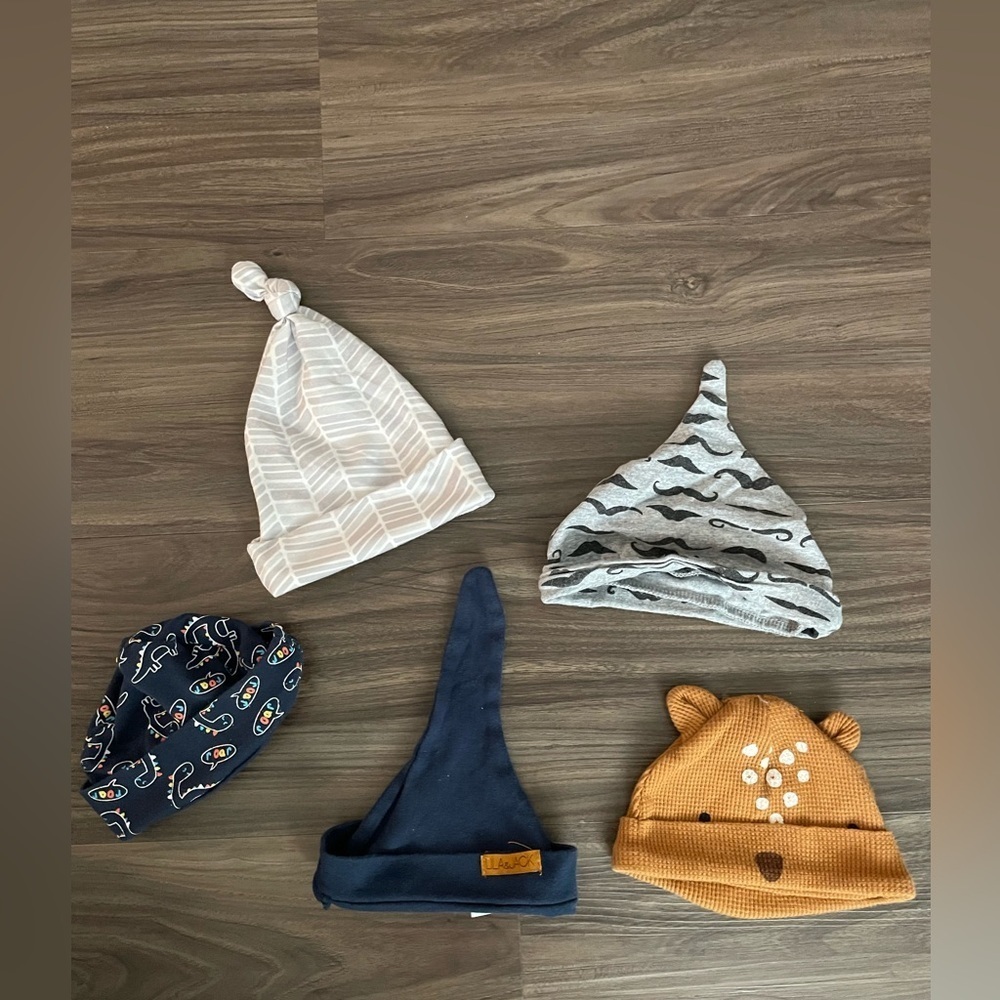 Adorable Kids' Hat Set - Cream, Gray, Blue, Brown OS Baby - Picture 3 of 3